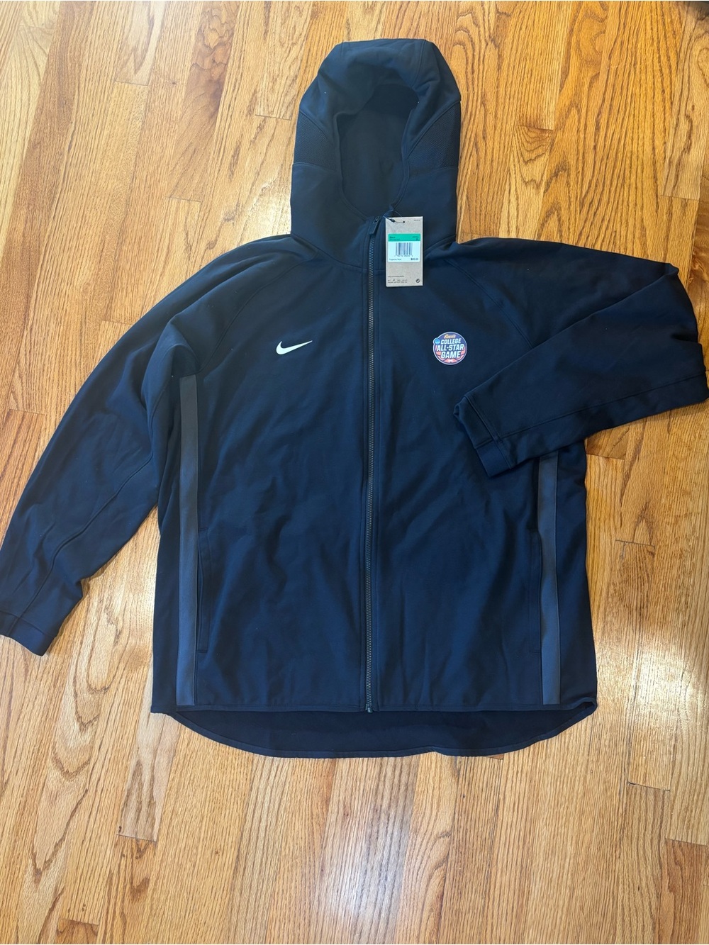 NWT men’s XL Nike BlackFull-Zip Hooded Jacket with collegeallStarBasketball logo